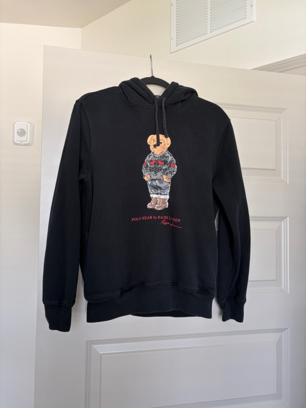 Ralph Lauren Black Polo Bear Hoodie with Multi-Color Bear Graphic